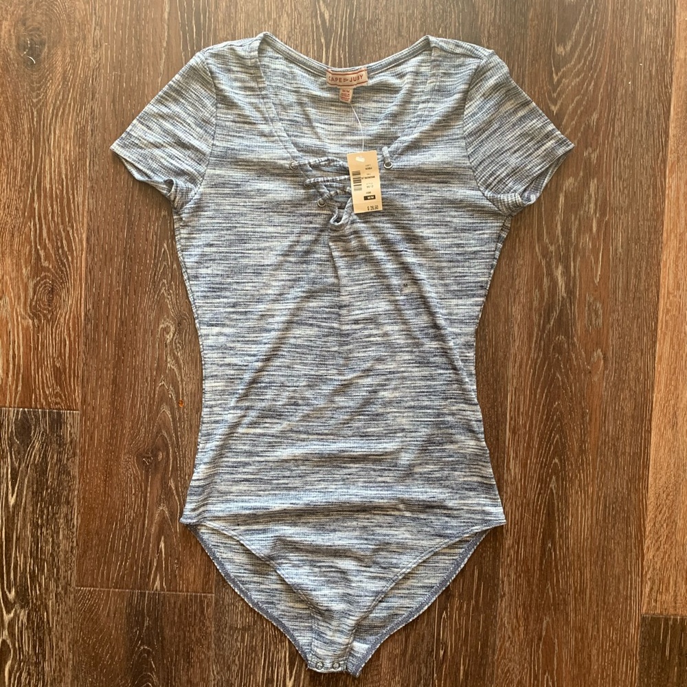 CAPE JUBY blue/gray bodysuit Sz M